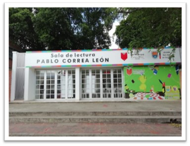 Fachada de la Sala de Lectura Pablo Correa León